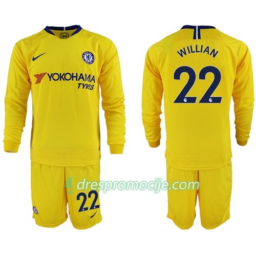 Chelsea Dres Willian 22 Dječji Gostujući 2018/19 Dugim Rukavima Chelsea Dres Willian 22 Dječji Gostujući 2018/19 Dugim Rukavima
